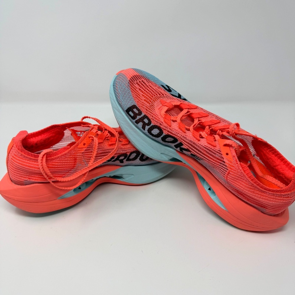 Brooks Hyperion Elite 5 Men's 8.5 Pink Clay Atomizer Blue Carbon Racing Shoe